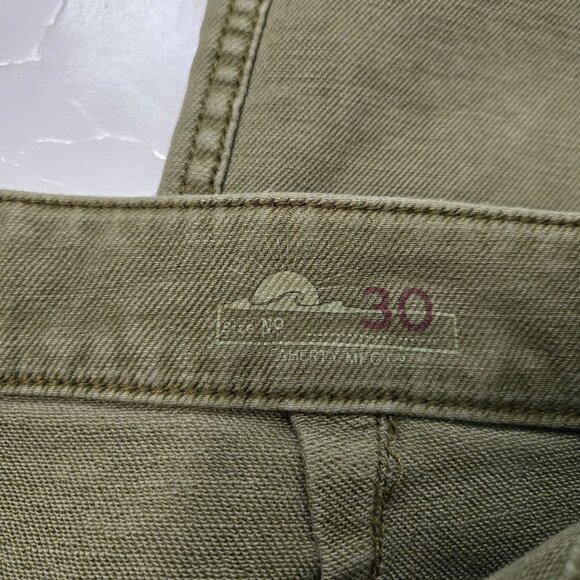 Faherty Women's Size 30 Wide Leg Stretch Terry Patch Pocket Pants Olive Green - Picture 8 of 11